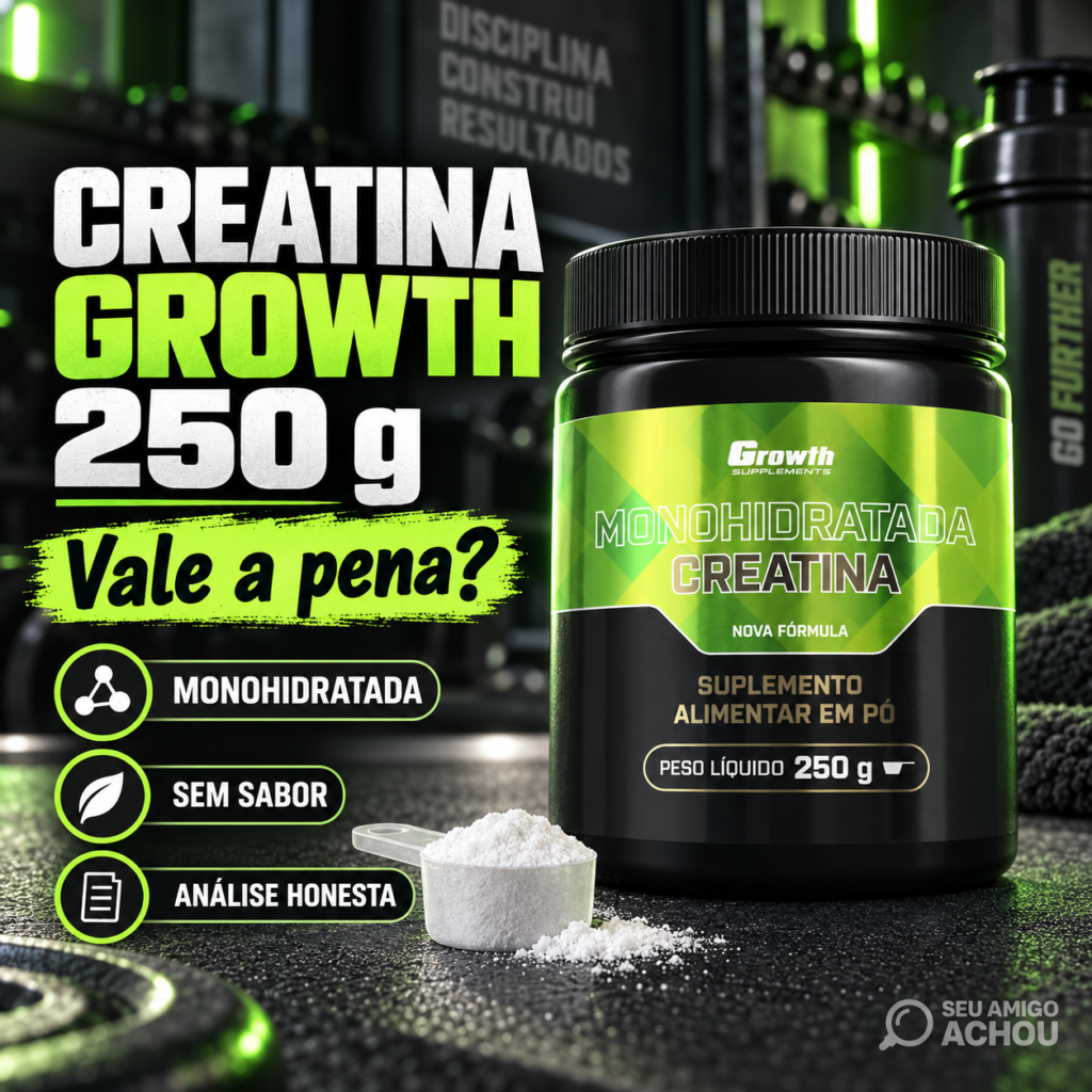 Creatina monohidratada Growth 250 g em análise no Seu Amigo Achou